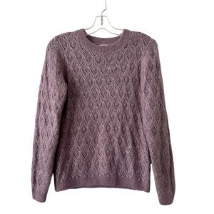 FAT FACE PURPLE KNIT ALPACA BLEND JUMPER/SWEATER